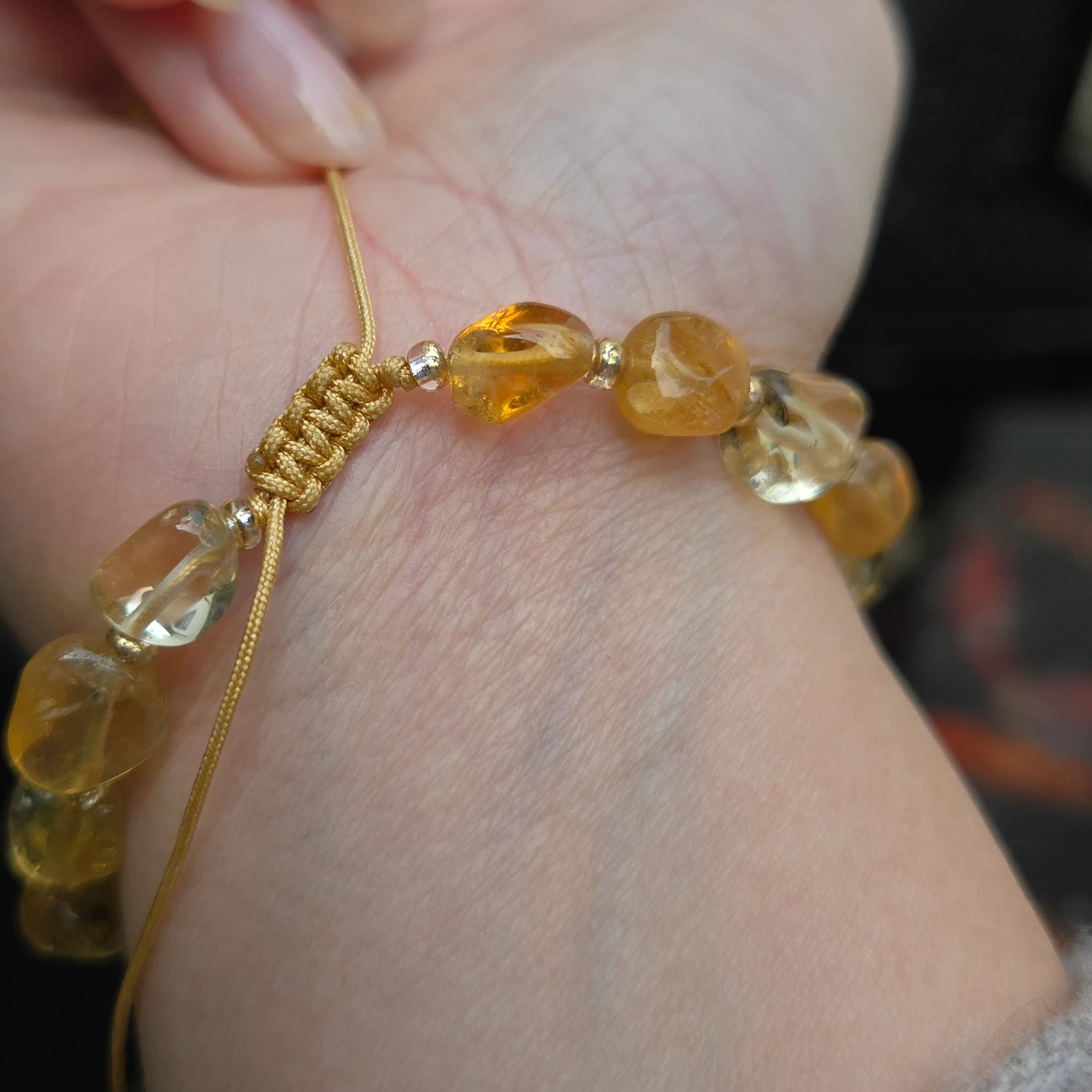 Hand Braided Citrine Crystal Bracelet Worn on Wrist - Adjustable Golden Yellow Crystal Jewelry for Wealth Manifestation - 8fortune