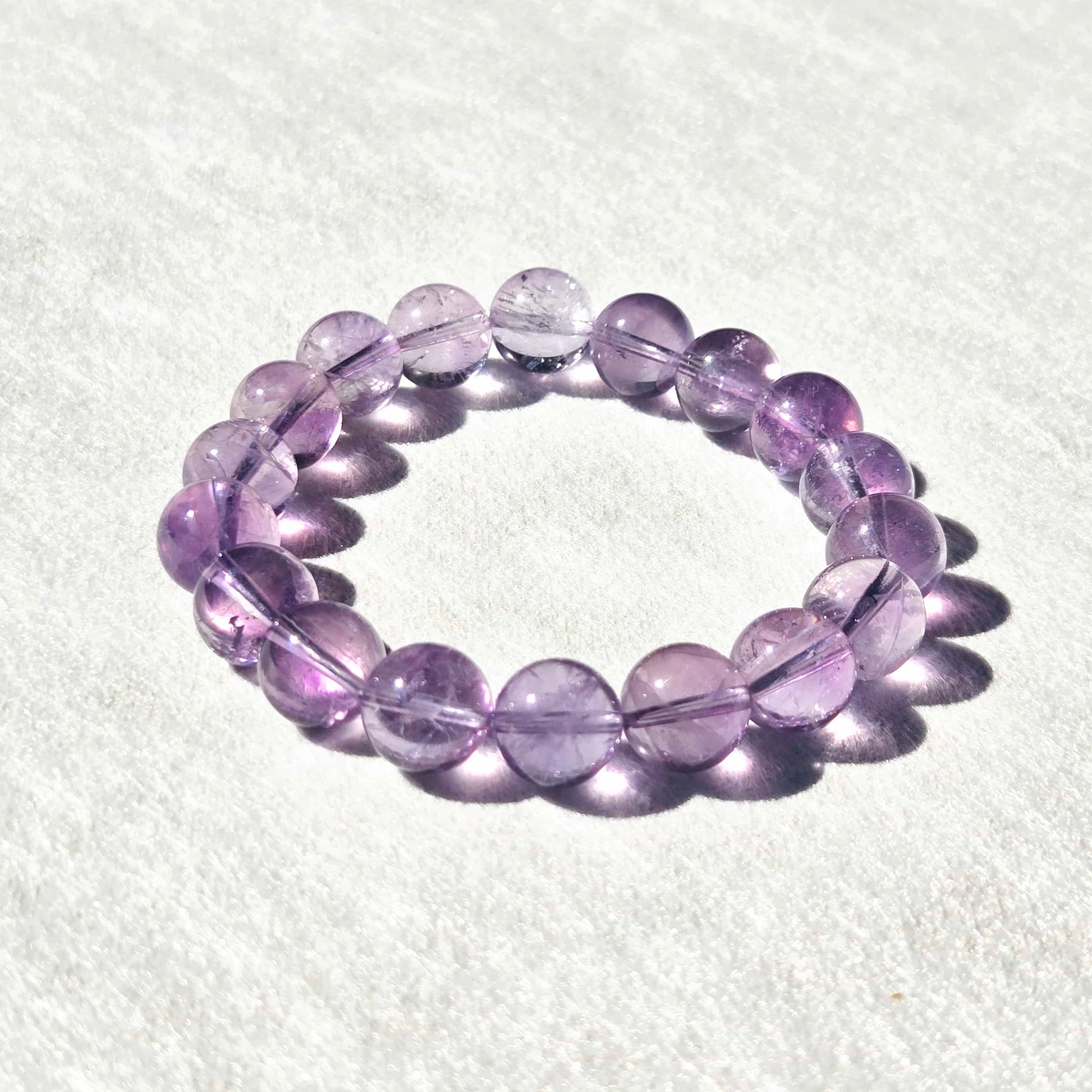 Natural Premium-Grade Amethyst Crystal Bracelet (10mm)