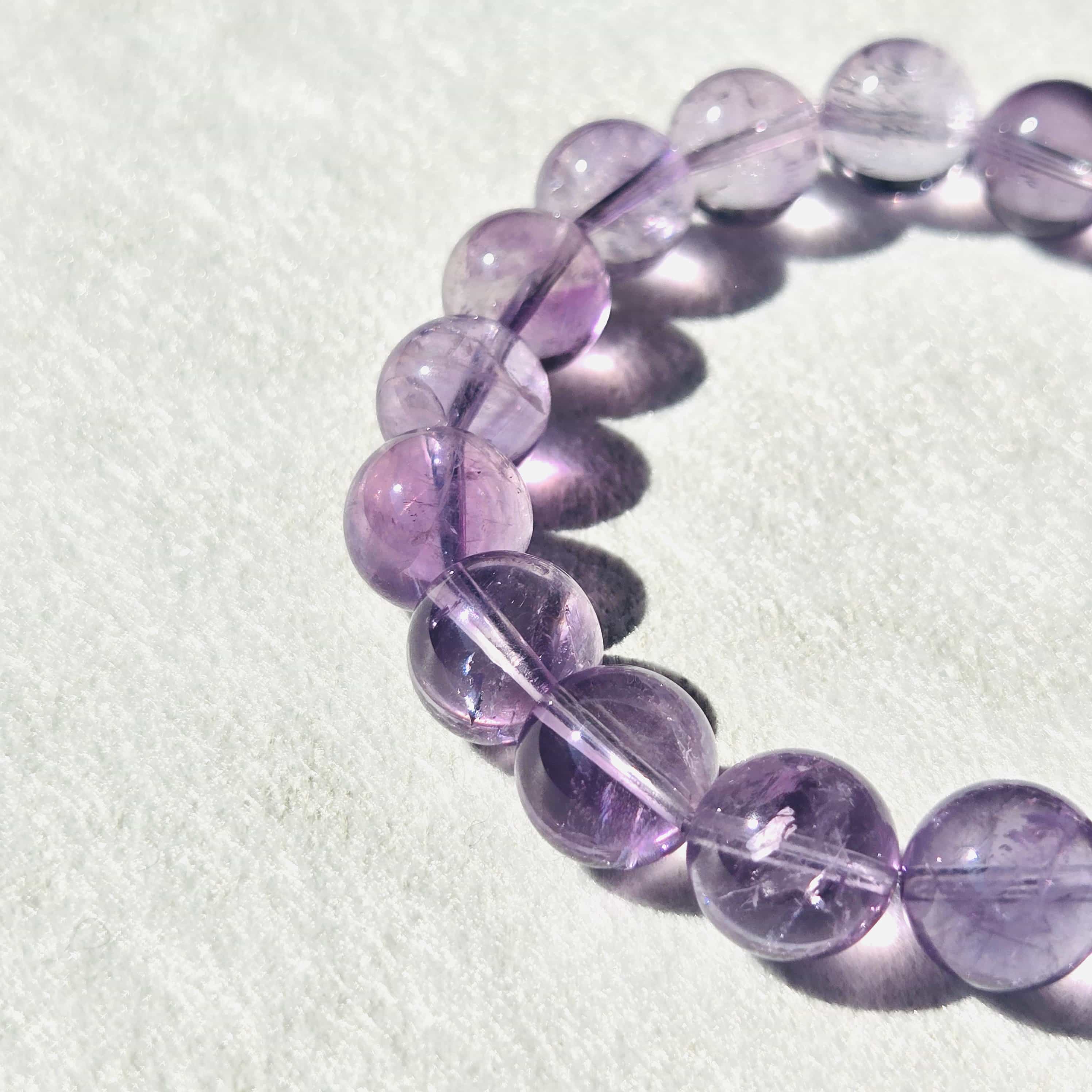 Natural Premium-Grade Amethyst Crystal Bracelet (10mm)