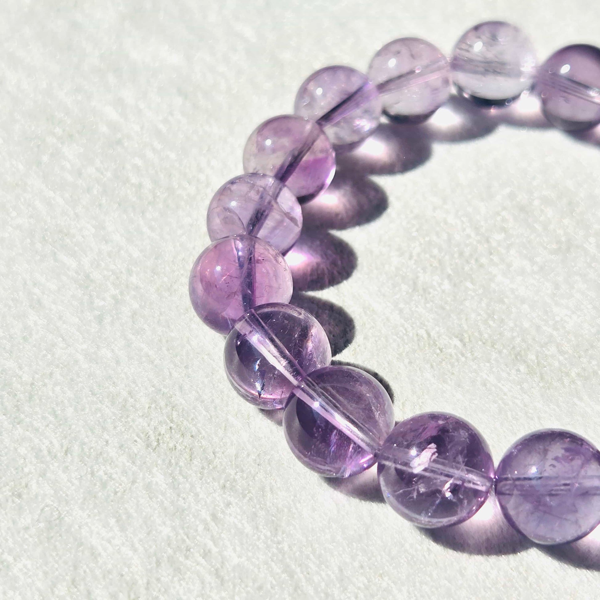 Natural Premium-Grade Amethyst Crystal Bracelet (10mm)