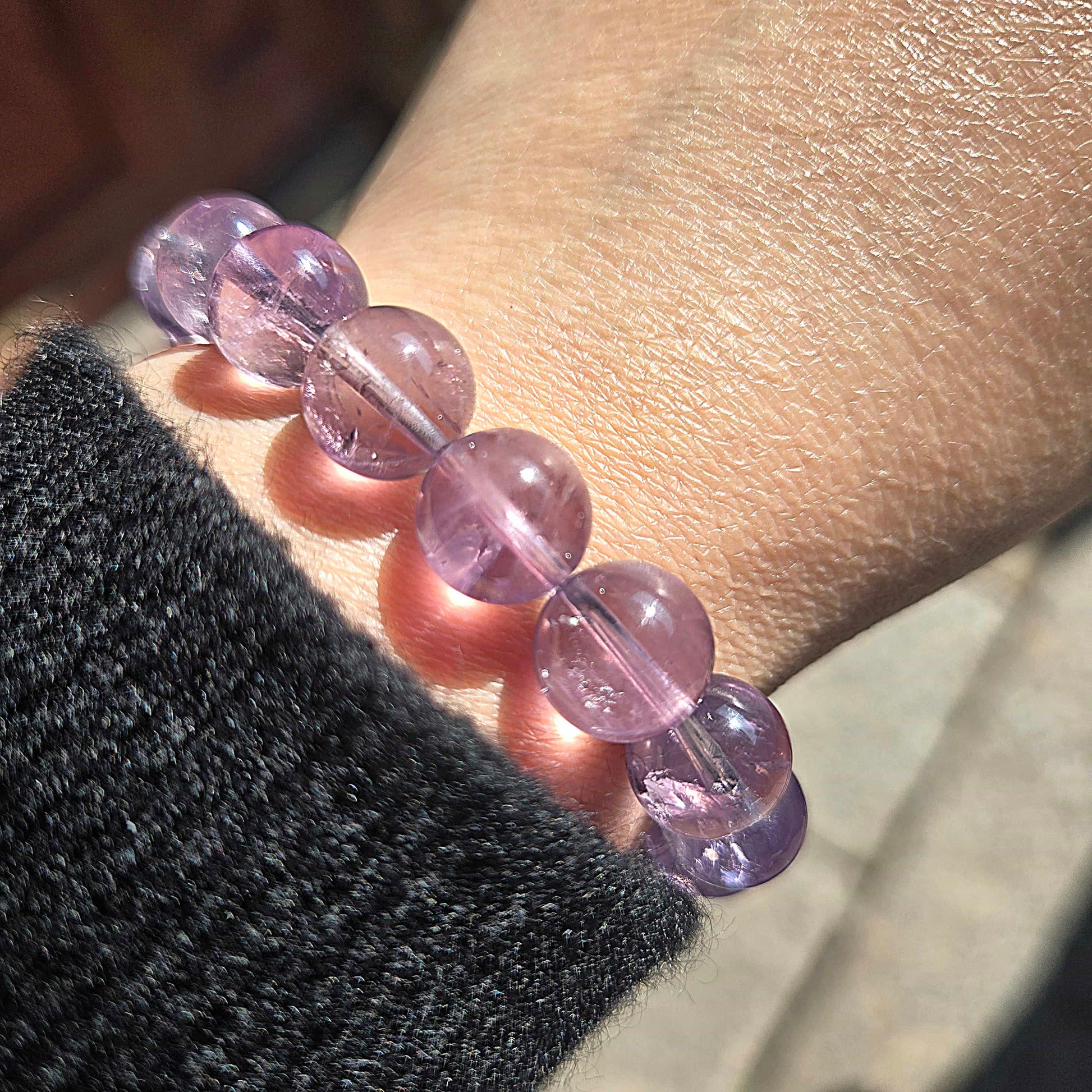 Natural Premium-Grade Amethyst Crystal Bracelet (10mm)
