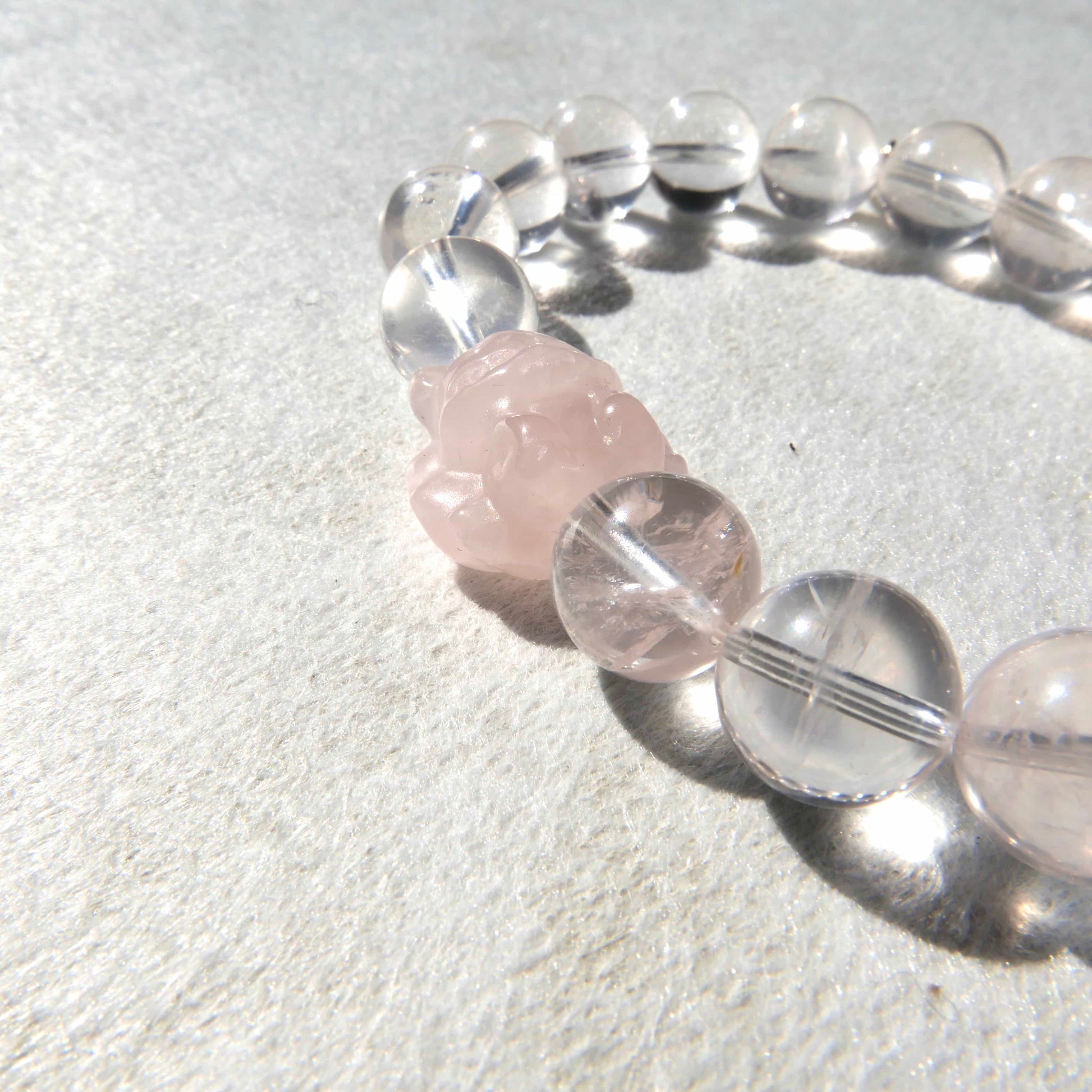 Natural Star Light Rose Quartz with Citrine Nine-Tailed Fox Rose Quartz Bracelet(10mm) | Designer Limited Edition Collection