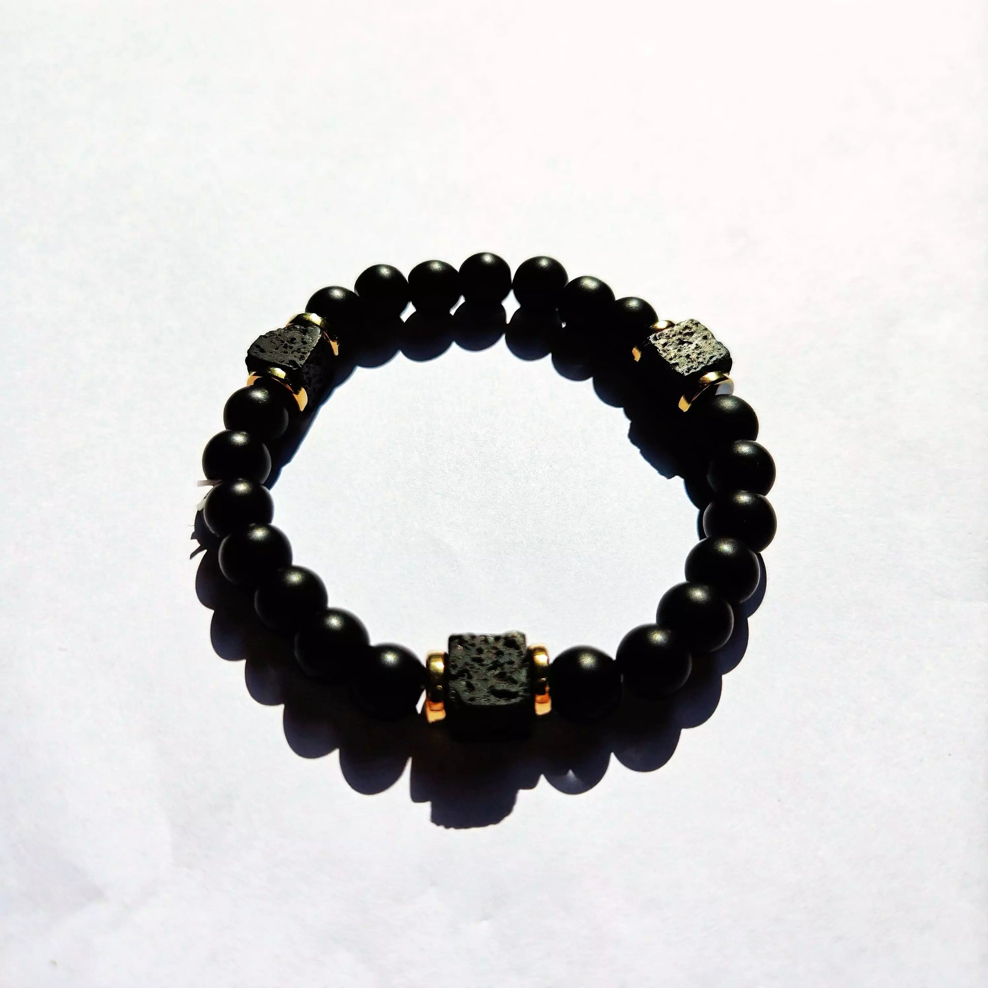 Volcanic obsidian bracelet