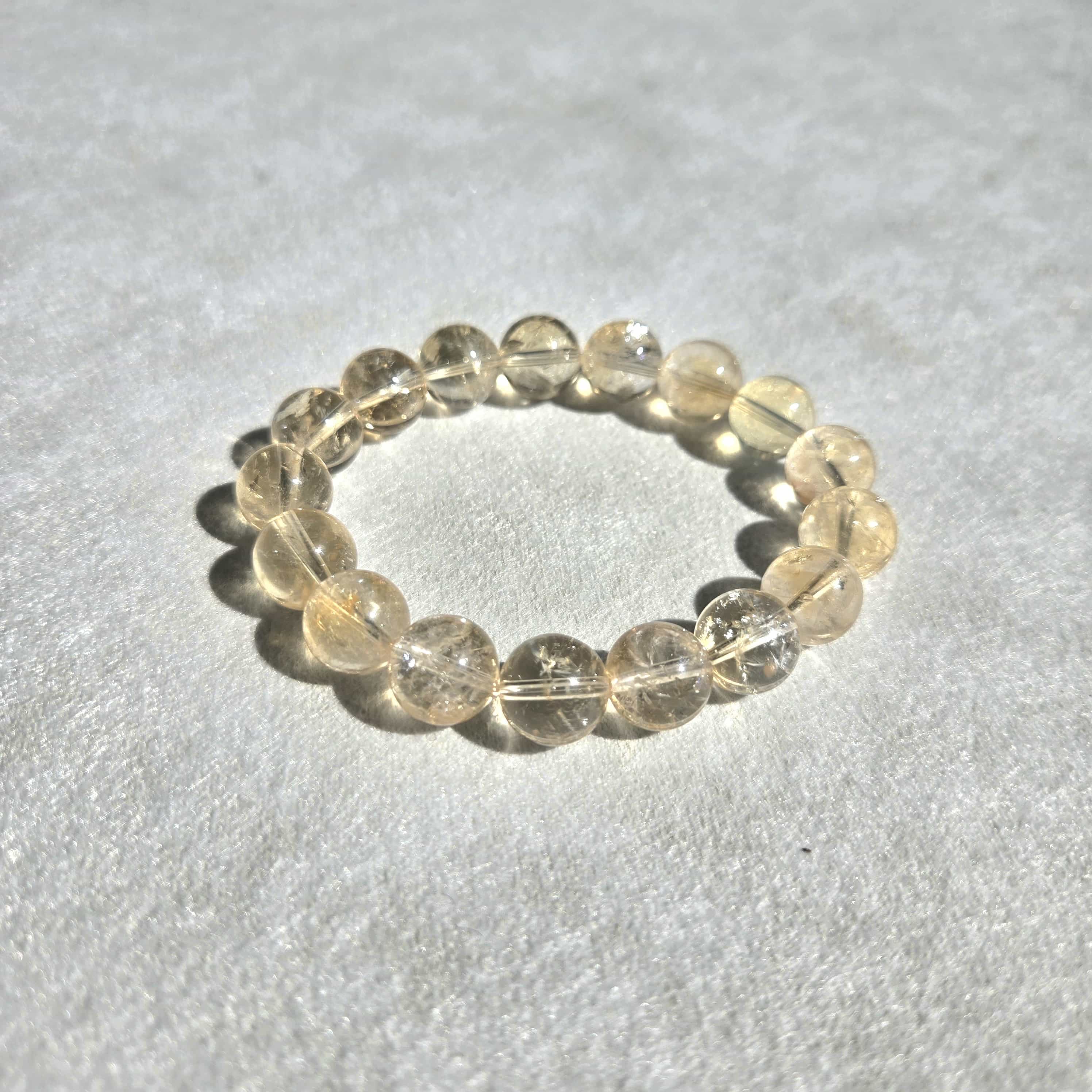 Natural Premium-Grade Yellow Tower Crystal (Citrine) Bracelet (10mm)