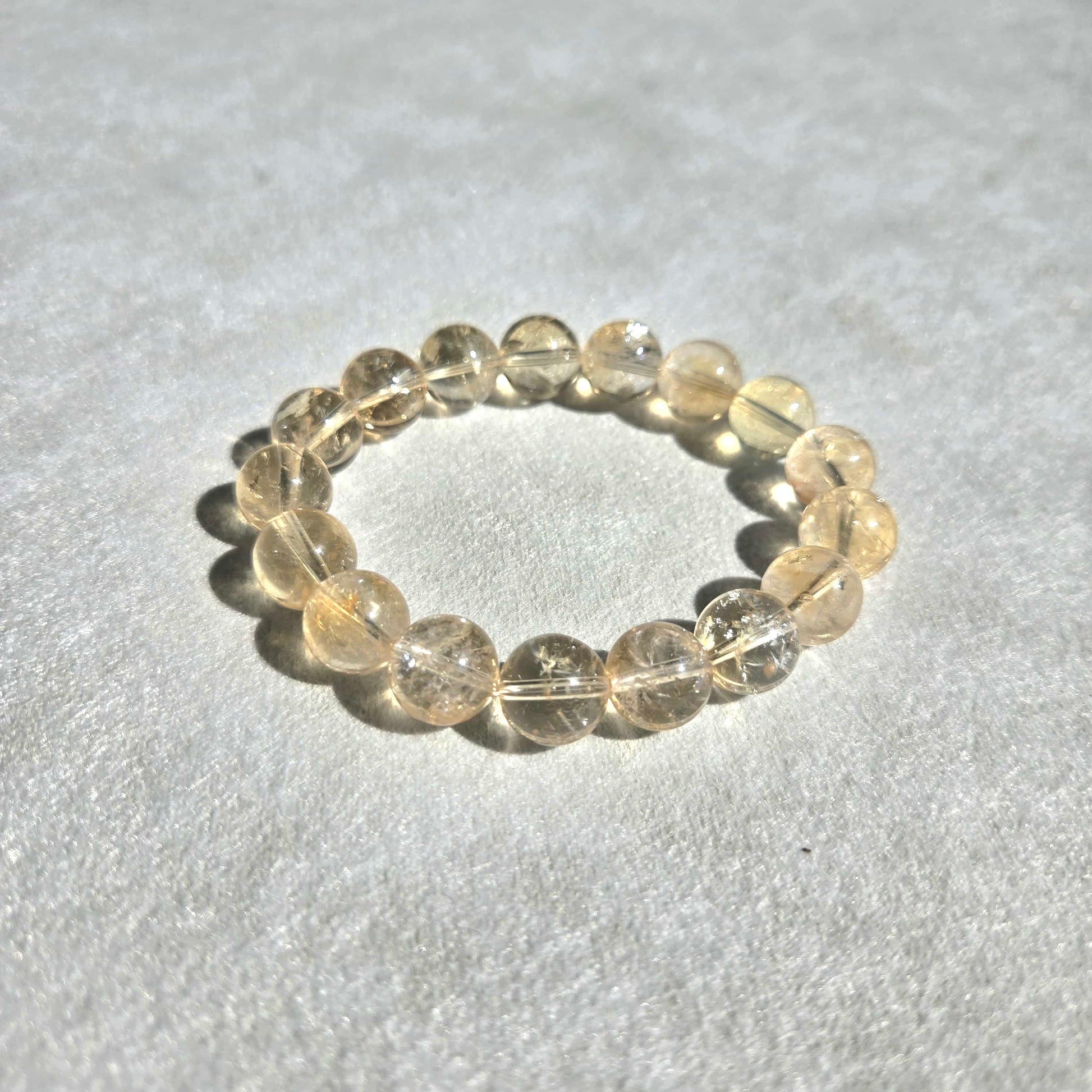 Natural Premium-Grade Yellow Tower Crystal (Citrine) Bracelet (10mm)