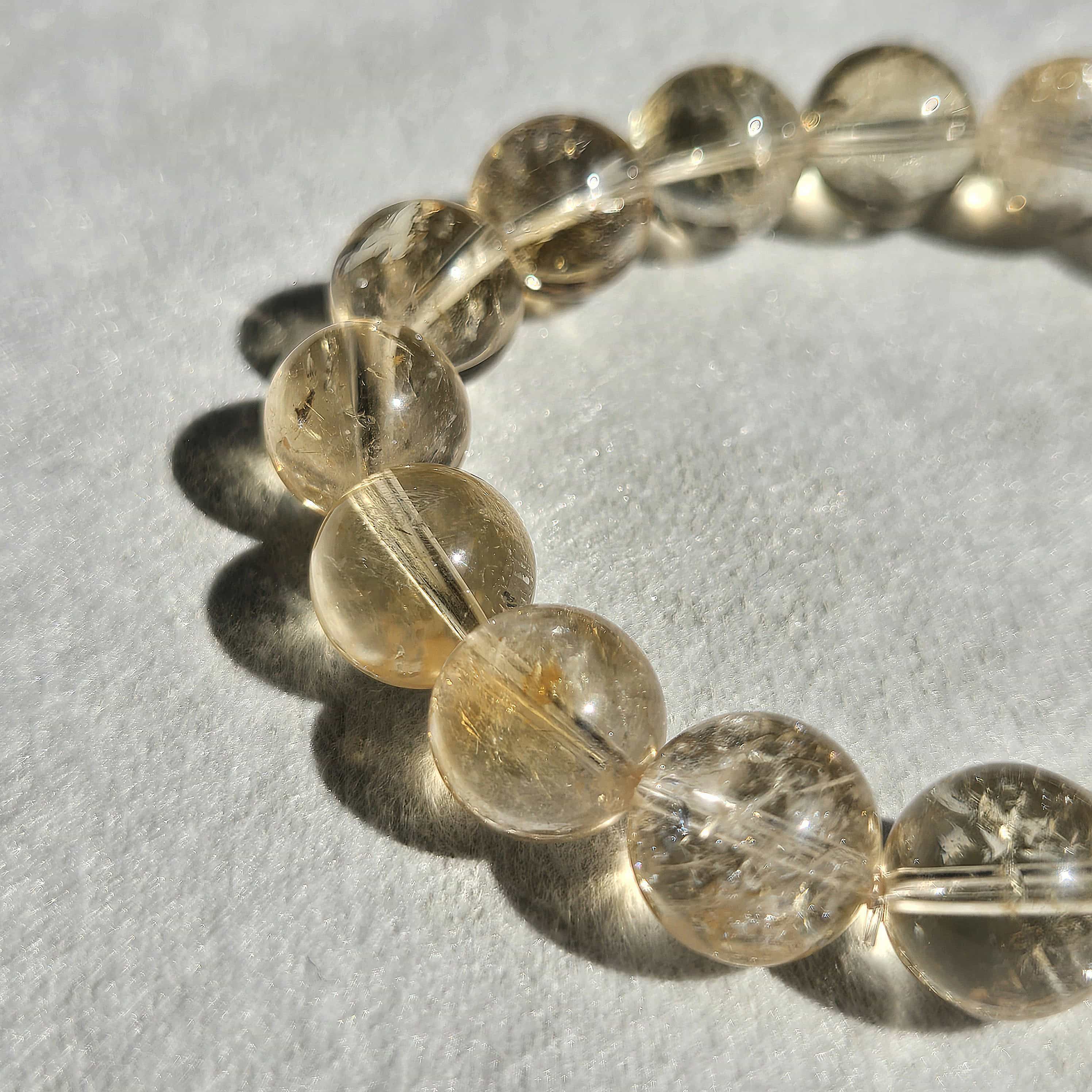 Natural Premium-Grade Yellow Tower Crystal (Citrine) Bracelet (10mm)