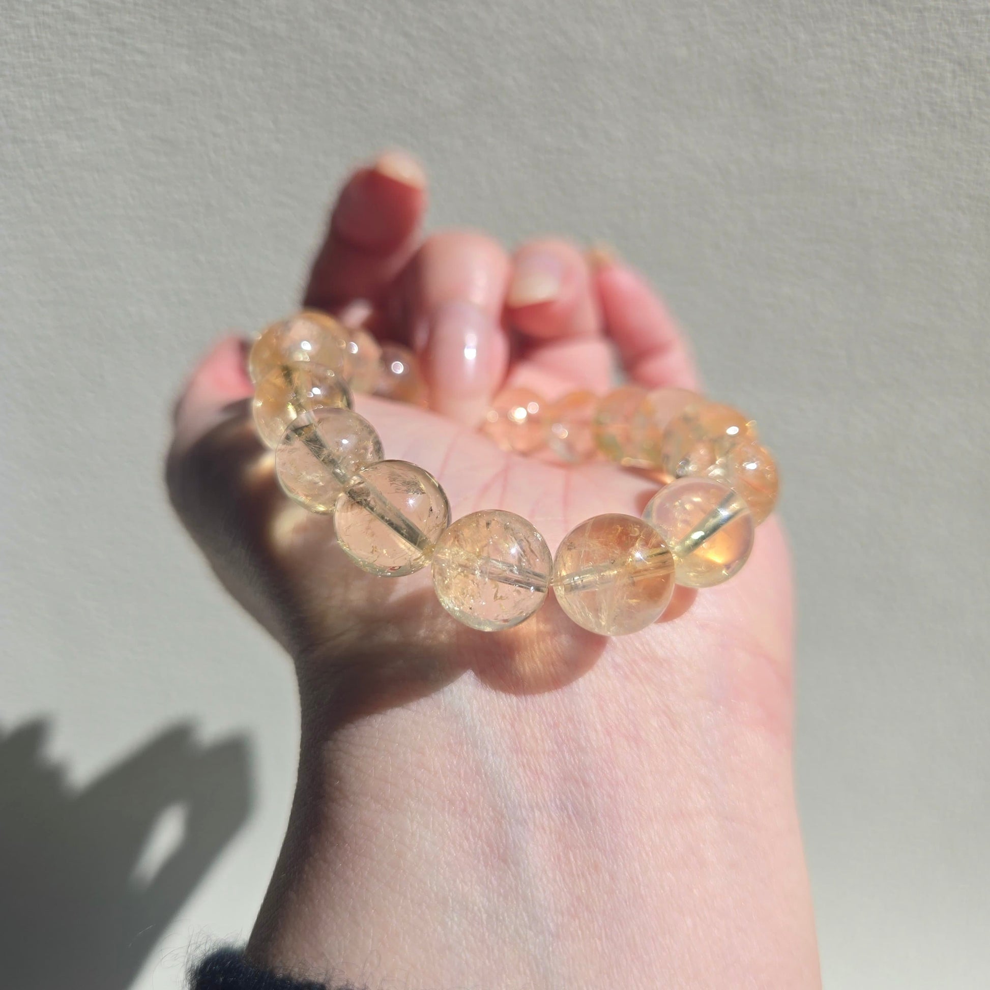 Natural Premium-Grade Yellow Tower Crystal (Citrine) Bracelet (10mm)