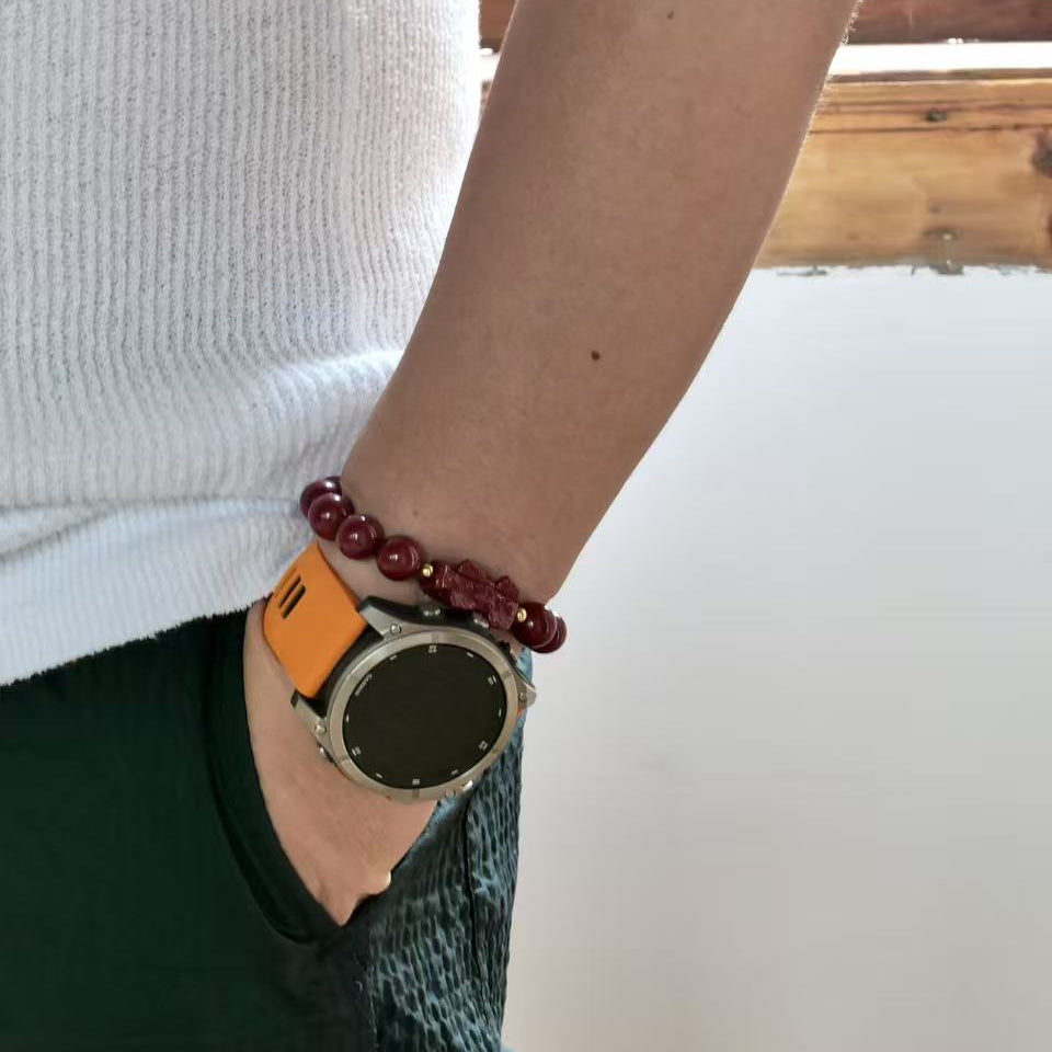 Fengshui Genuine Cinnabar Pi Xiu Bracelet Worn on Wrist - Traditional Chinese Feng Shui Jewelry for Fortune and Business Success - 8fortune