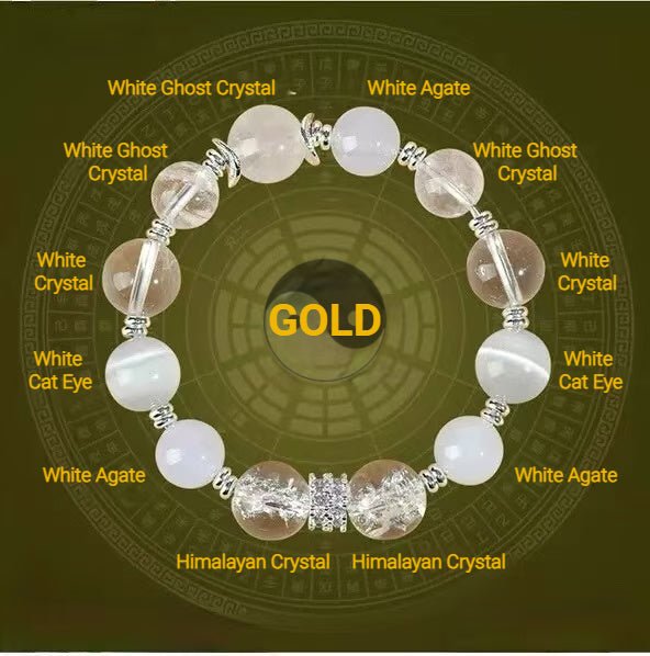 Gold Element Crystal Bracelet - 8fortune