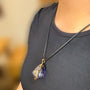 Lapis Lazuli Crown - Gold Raw Pendant - 8fortune