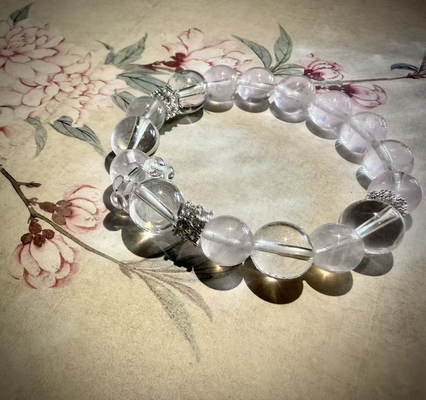 Starlight Rose Quartz and Clear Quartz Bracelet - 8fortune