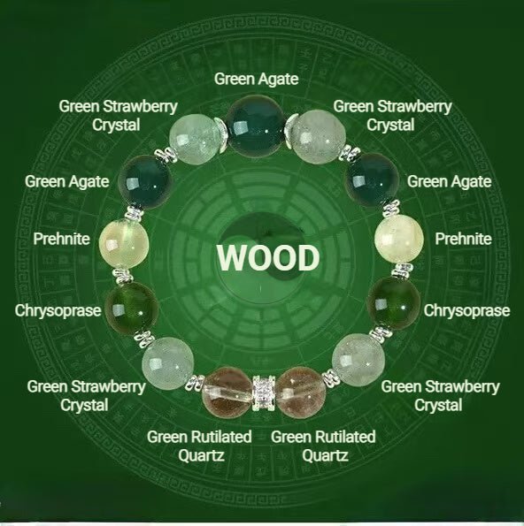 Wood Element Crystal Bracelet - 8fortune